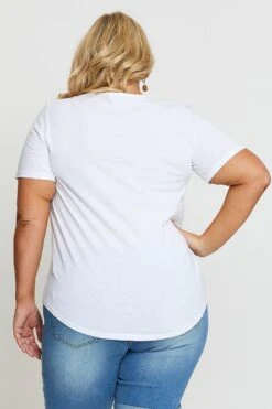 White Cut-out T-Shirt Crew Neck Short Sleeve -You And All Fashion Store cjc1063a 84sb white 5