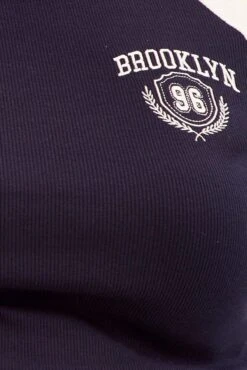 Blue Baby T-shirt Raglan Sleeve Contrast Embroidered -You And All Fashion Store cjc1080b 84a navy 6