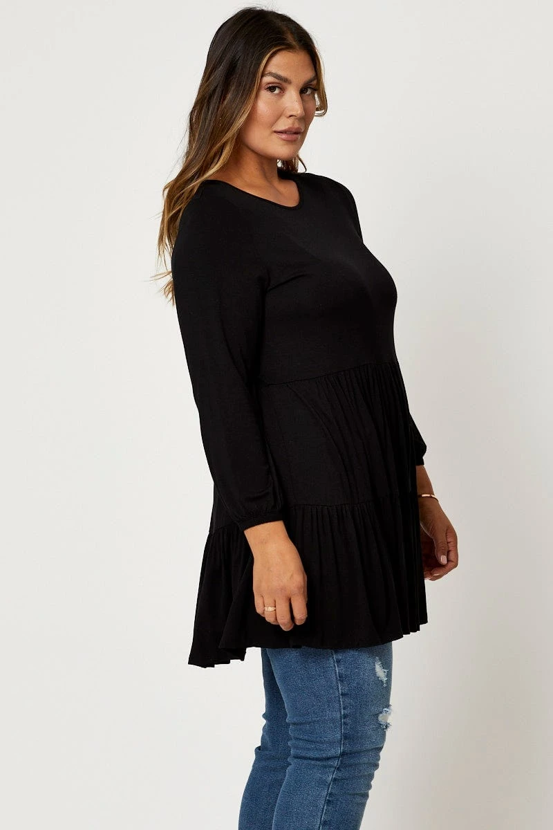 Green Tiered Top Round Neck Three-quarter Sleeve 6 Green Tiered Top Round Neck Three-quarter Sleeve - Image 6