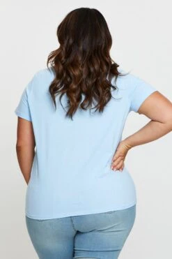 Pale Blue Graphic T-shirt Collegiate Short Sleeve Cotton -You And All Fashion Store cjc1300e 84zb pale blue 5 2