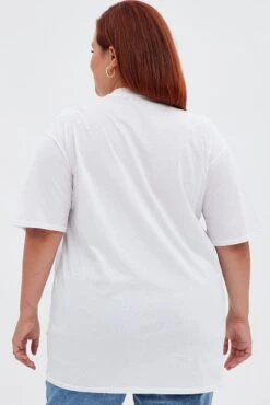 White Graphic T-shirt Embroidered St Tropez -You And All Fashion Store cjc1326 84ab white 5