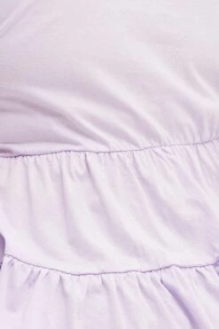 Purple Ruffle Sleeve Tiered Top -You And All Fashion Store cjc1607 81jb lilac 6