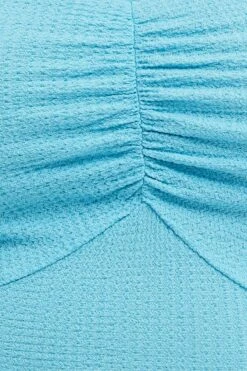 Blue Crop Top Short Sleeve -You And All Fashion Store cjc1667 81jb blue 6