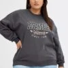 Grey Graphic Sweater Los Angeles Long Sleeve Relaxed