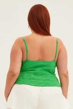 Green Singlet Top V-neck -You And All Fashion Store cjc1722 81jb green 5