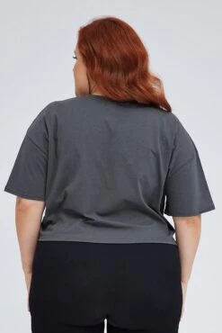 Black Graphic Crop T-shirt -You And All Fashion Store cjc1736 84j wash black 5