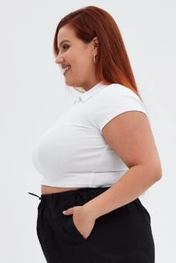 White Collar Top Short Sleeve -You And All Fashion Store cjc1738 84j white 4