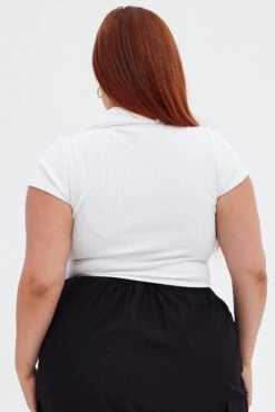 White Collar Top Short Sleeve -You And All Fashion Store cjc1738 84j white 5