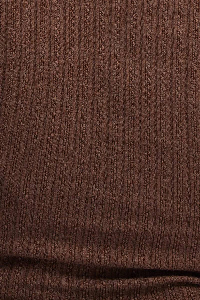 Brown Top Long Sleeve Scoop Neck 6 Brown Top Long Sleeve Scoop Neck - Image 6