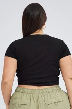 Black Baby T-shirt Short Sleeve Crew Neck -You And All Fashion Store cjc1832a 84j black 5