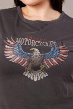 Grey Graphic Dress Short Sleeve Crew Neck -You And All Fashion Store cjc1866c 84jb charcoal 6