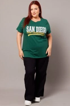 Green Graphic T-shirt Short Sleeve Crew Neck -You And All Fashion Store cjc1875a 84j forest 3