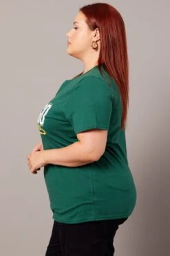 Green Graphic T-shirt Short Sleeve Crew Neck -You And All Fashion Store cjc1875a 84j forest 4