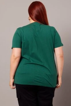 Green Graphic T-shirt Short Sleeve Crew Neck -You And All Fashion Store cjc1875a 84j forest 5