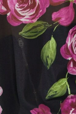 Black Floral Ruffle Top Long Sleeve Tie Up Mesh -You And All Fashion Store cjc1961 84jb floral 6