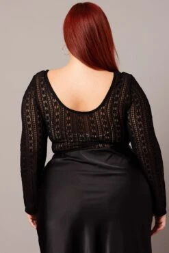 Black Lace Top Long Sleeve Square Neck Corset 10 Black Lace Top Long Sleeve Square Neck Corset -You And All Fashion Store cjc1976 47j black 5