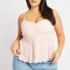 Pink Textured Peplum Top