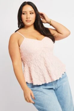 Pink Textured Peplum Top -You And All Fashion Store cjc1979a 84jb soft pink 3