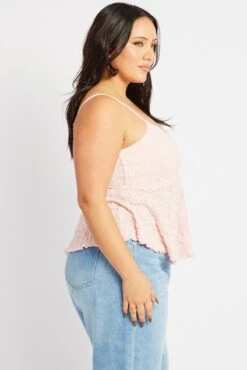 Pink Textured Peplum Top -You And All Fashion Store cjc1979a 84jb soft pink 4