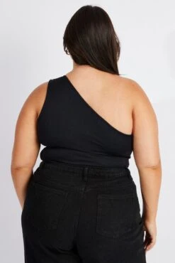 Black Bodysuit Cut Out One Shoulder Supersoft 10 Black Bodysuit Cut Out One Shoulder Supersoft -You And All Fashion Store cjc2001 84jb black 5