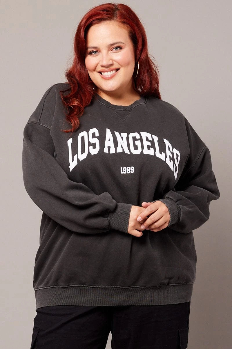 Black Oversized Sweater Long Sleeve Crew Neck 3 Black Oversized Sweater Long Sleeve Crew Neck - Image 3