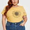 Light Must Graphic T-shirt Sunflower Crew Neck Short Sleeve