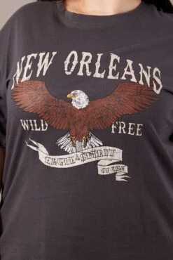 Grey Graphic T-shirt Short Sleeve Crew Neck -You And All Fashion Store cjc2091 84j charcoal 6