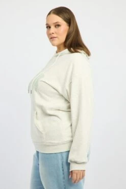 Grey Oversized Sweatshirt Hooded Long Sleeve Crew Neck 7 Grey Oversized Sweatshirt Hooded Long Sleeve Crew Neck -You And All Fashion Store cjc2117 84j grey marle 3