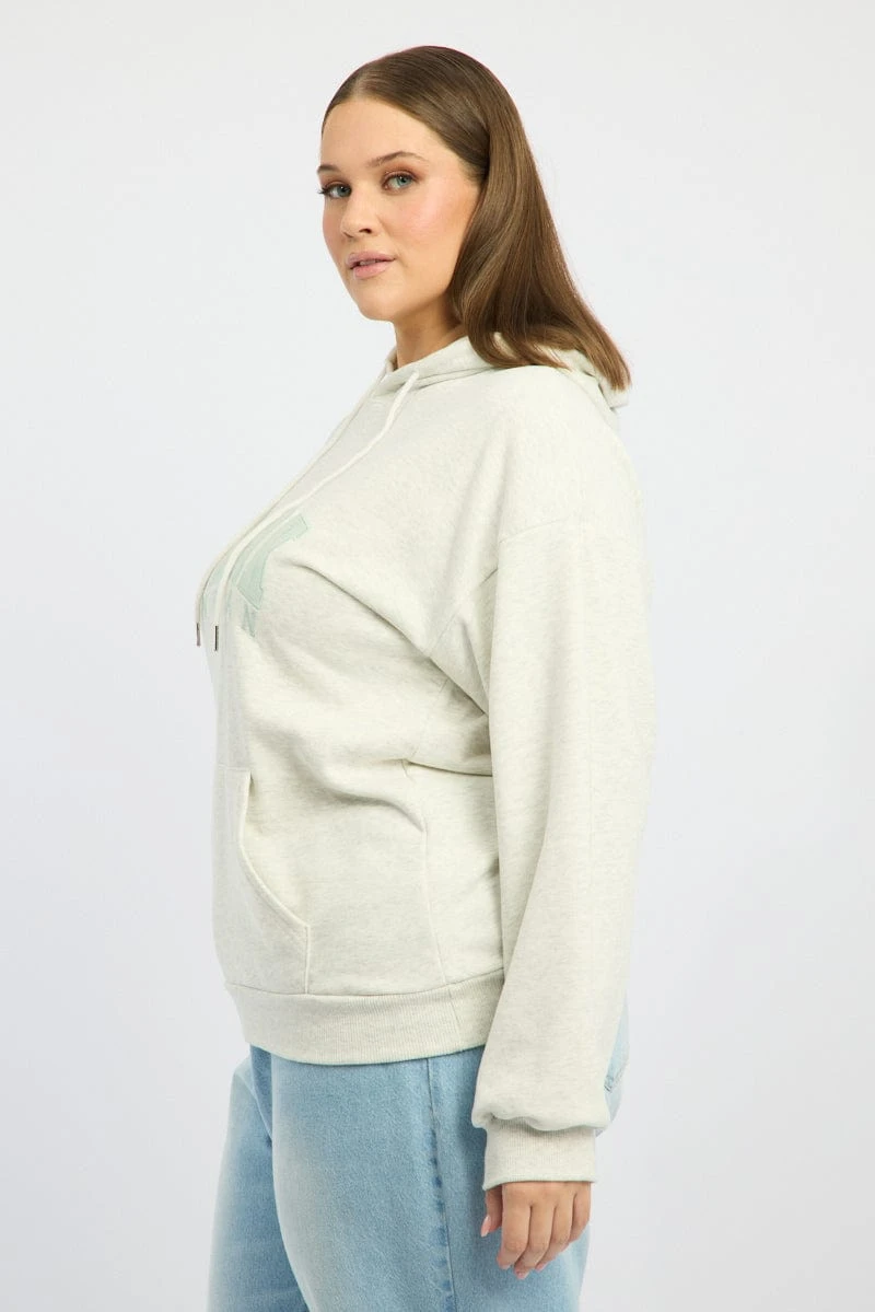 Grey Oversized Sweatshirt Hooded Long Sleeve Crew Neck 3 Grey Oversized Sweatshirt Hooded Long Sleeve Crew Neck - Image 3