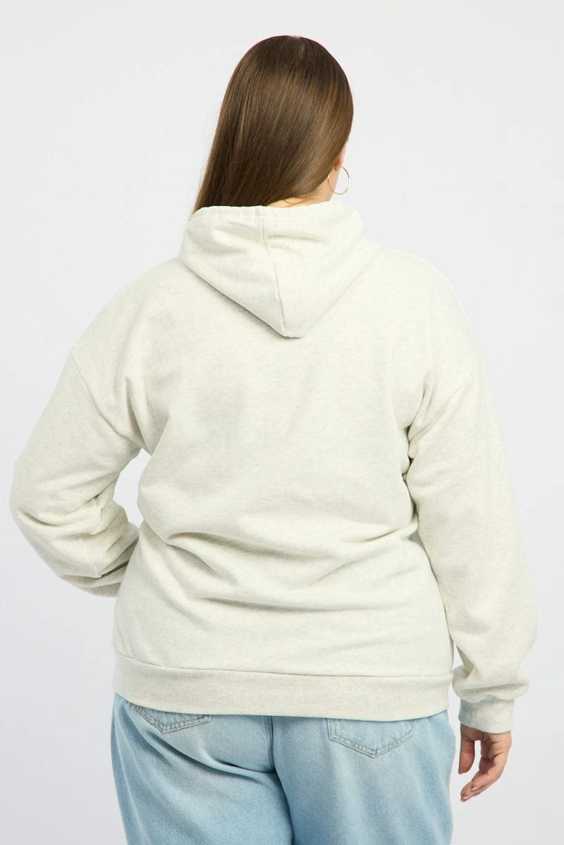 Grey Oversized Sweatshirt Hooded Long Sleeve Crew Neck 4 Grey Oversized Sweatshirt Hooded Long Sleeve Crew Neck - Image 4