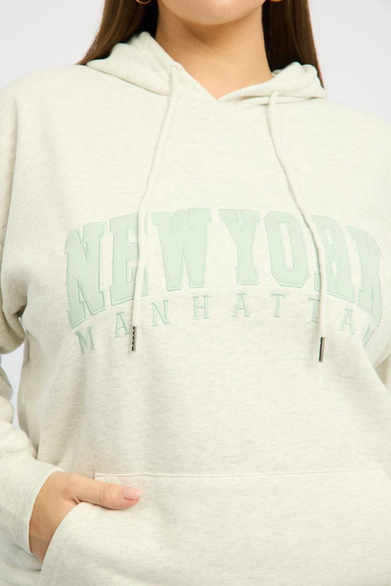 Grey Oversized Sweatshirt Hooded Long Sleeve Crew Neck 5 Grey Oversized Sweatshirt Hooded Long Sleeve Crew Neck - Image 5