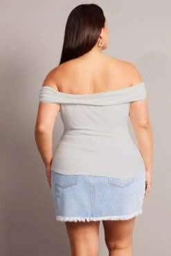 Cream Top Short Sleeve Off Shoulder Twist -You And All Fashion Store cjc2171 84j cream 5