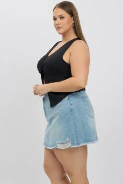 Black Sleeveless Twist V Neck Supersoft -You And All Fashion Store cjc2223a 84jb black 4