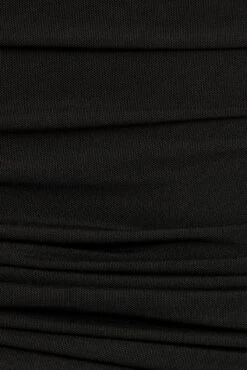 Black Mesh Top Shirred V Neck -You And All Fashion Store cjc2234 84jb black 6