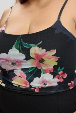 Black Floral Cami Top Sleeveless Mesh -You And All Fashion Store cjc2235a 84j floral 6