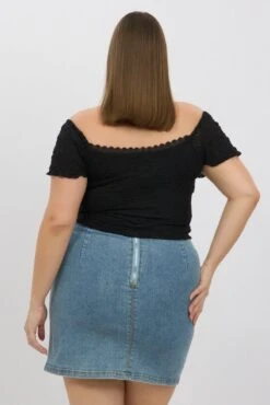 Black Lace Top Short Sleeve -You And All Fashion Store cjc2243 84j black 5