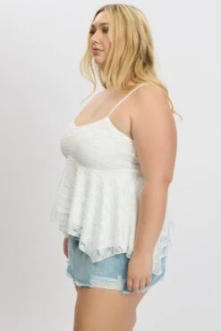 White Lace Singlet Top -You And All Fashion Store cjc2277 84jb cream 4