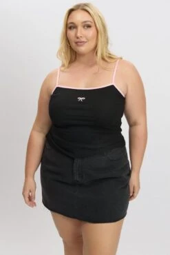 Black Graphic Singlet Top -You And All Fashion Store cjc2302a 84jb black 3