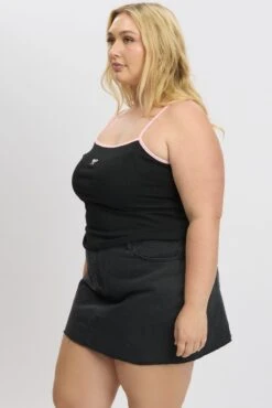 Black Graphic Singlet Top -You And All Fashion Store cjc2302a 84jb black 4