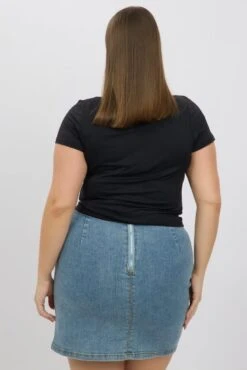 Black T-Shirt Short Sleeve Cowl Neck -You And All Fashion Store cjc2307 84jb black 5