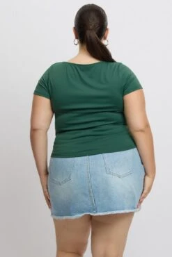 Green T-Shirt Short Sleeve Cowl Neck -You And All Fashion Store cjc2307 84jb green 5