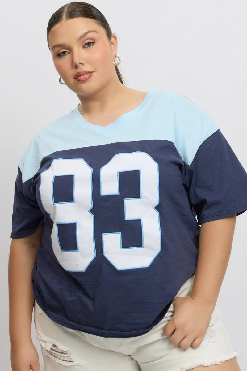 Blue Graphic T Shirt Short Sleeve 3 Blue Graphic T Shirt Short Sleeve - Image 3