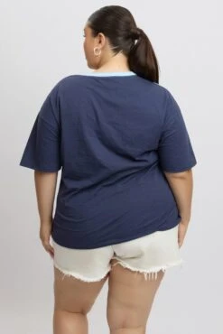 Blue Graphic T Shirt Short Sleeve 10 Blue Graphic T Shirt Short Sleeve -You And All Fashion Store cjc2344 84j navy 5