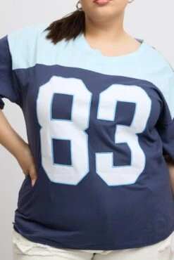 Blue Graphic T Shirt Short Sleeve 11 Blue Graphic T Shirt Short Sleeve -You And All Fashion Store cjc2344 84j navy 6