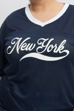 Blue Graphic T Shirt Short Sleeve V Neck -You And All Fashion Store cjc2360 84j navy 6