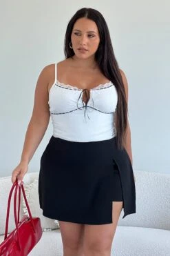 White Lace Singlet Top Lace Ribbon Trim