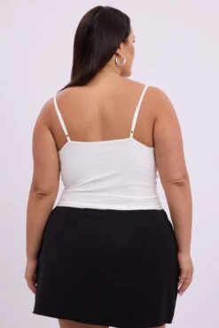 White Lace Singlet Top Lace Ribbon Trim -You And All Fashion Store cjc2377 84jb white 5