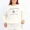 White Sweatshirt Long Sleeve Crew Neck