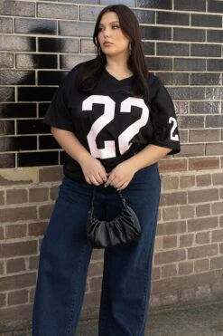 Black Graphic T-shirt Short Sleeve Crew Neck