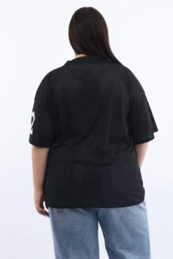 Black Graphic T-shirt Short Sleeve Crew Neck -You And All Fashion Store cjc2413 84jb black 5